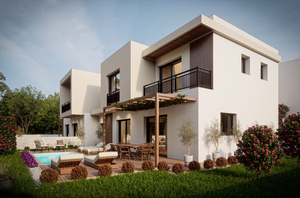 Moderne vile s pergolom i bazenom u Istri, projekt Ville Katun kraj Poreča