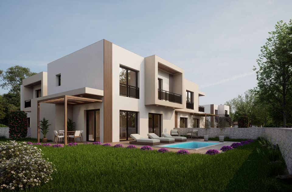 Vila s bazenom, uređenim vrtom i pogledom prema moru — Ville Katun, Istra